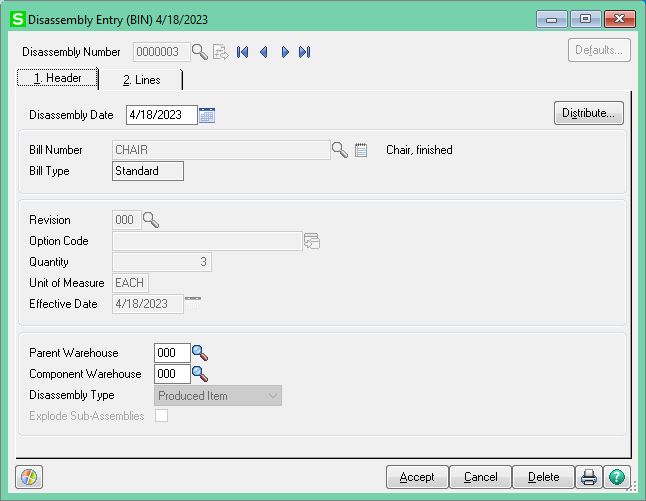 BOM Disassemble Sage1
